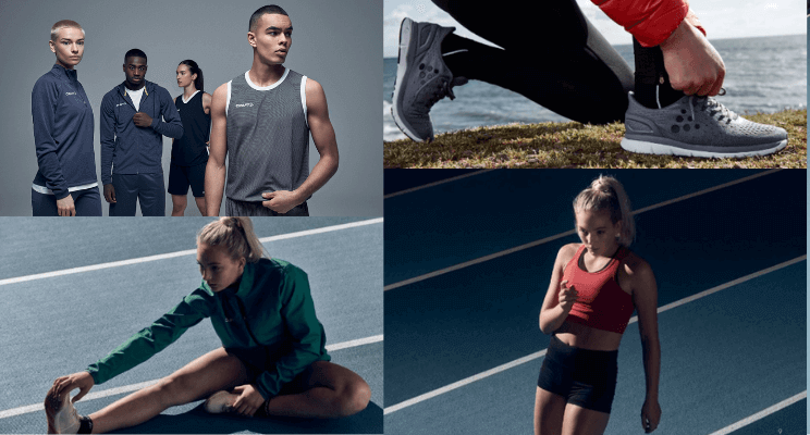 Urheilijoiden asut logolla